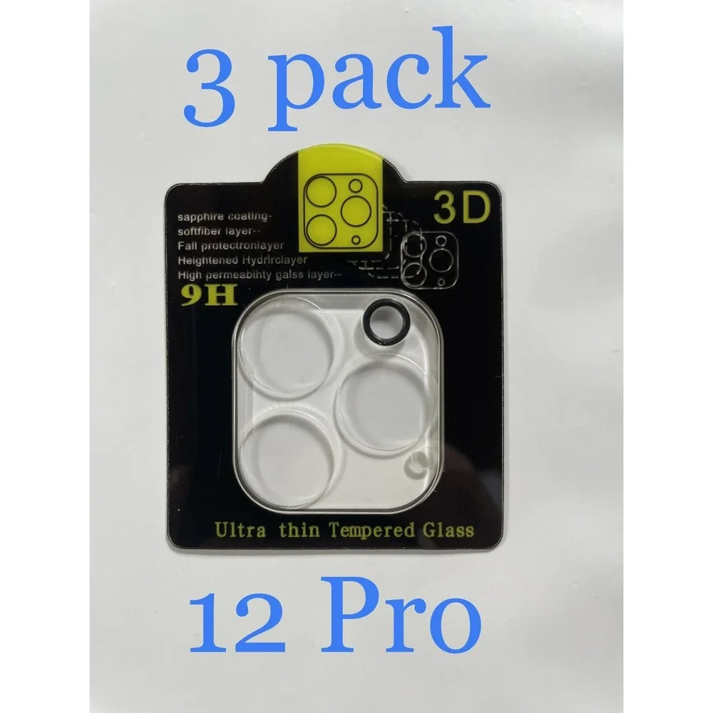 3x For iPhone 12 Pro FULL COVER Tempered Glass Camera Lens Screen Protector